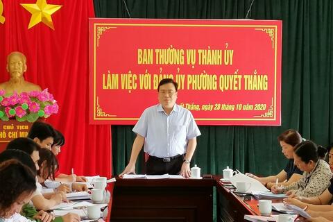 Ban Thường vụ Thành uỷ Lai Châu có buổi làm việc với phường Quyết Thắng
